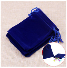 Small Blue Velvet Jewelry Gift Gold Silver Coin Favors Party String Bag Pouch