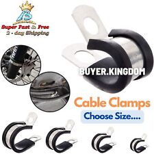 Pipe Clamp Wire Clamps Steel Cable Clamp Rubber Cushion Wiring Holder Organizer