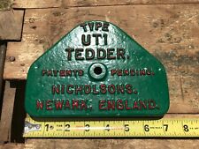 Type Ut1 Tedder Nicholsons Antique Tractor Parts Farm Advertising Cast Iron