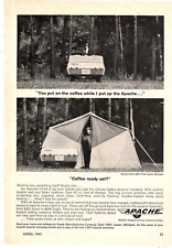 1963 Print Ad Apache Chief Camping Trailer You Put The Coffee On While I Put Up