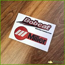 Miller Welder Generator Bobcat Silver Red Laminated Decals Stickers Set