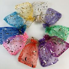 50-400 Moon Star Organza Bag Gift Bags Wedding Jewelry Drawstring Party Pouches