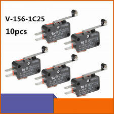 10pcs V-156-1c25 Micro Limit Switch Long Hinge Roller Momentary Spdt Snap Action
