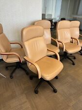 Executive High Back Beige Leather Chair By Lodging By Loewenstein