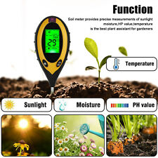 4 In 1 Ph Tester Soil Water Moisture Light Test Meter For Garden Plant Seeding