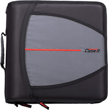 Case-it Mighty Zip Tab Zipper Binder 3 O-ring With 5-color Tabs Expanding And