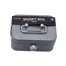 Small Locking Steel Cash Lock Box With Keys Security Safe Money Box