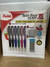 Pentel Twist-erase Click Automatic Pencil Set 0.7mm Long Eraser Refills 15 Pack