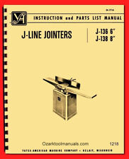 Yates-american 6 8 Jointers J-136 J-138 Owners Operator Parts Manual 1218