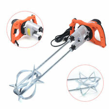 1800w Electric Mortar Mixer Dual 2 Speed Paint Cement Grout Mortar Twin Paddle