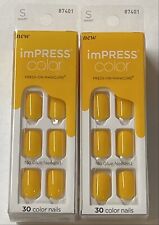 2 Pack Kiss Impress Color Press-on Manicure 15x Cheerful Heart