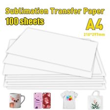 100x Sublimation Paper Iron On Heat Press Transfer Paper Inkjet Print T-shirt