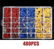 480 Pc Assorted Insulated Electrical Wire Terminal Crimp Connector Spade Set Kit