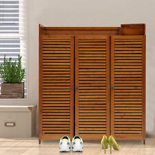 Wood Shoe Storage Rack Entryway Shoe Cabinet Shoe Organizer Closet Cabinet