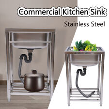 Free Standing Stainless-steel Single Bowl Commercial Restaurant Kitchen Sink