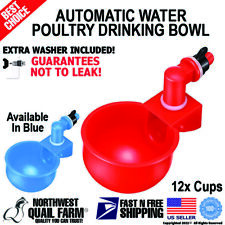 12pcs Chicken Automatic Watering Cups Drinker Waterer For Duck Quail Hen Poultry