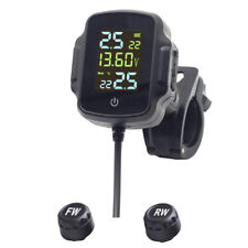 Motorcycle Tpms Tire Tyre Pressure Monitor System Waterproof 2 External Sensors