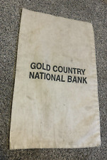 Vintage Canvas Gold Country Natl Bank Grass Valley Ca Money Coin Deposit Bag