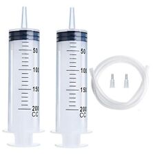 2 Pack 200ml Large Plastic Syringe With 55 Inch Plastic Tube For Refilling