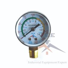 Air Compressor Pressure Hydraulic Gauge 2 Face Side Mount 14 Npt 0-200 Psi