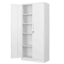 Stani Metal Storage Cabinet 4 Adjustable Shelves And 2 Locking Door Home Garage