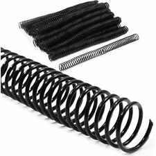 50x Black Spiral Binding Coils Plastic Spines 160 Sheets 20mm 12 41 Pitch