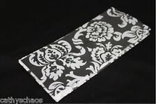 25 White Damask Clear Cello 3.5x7.5 Candy Gift Goody Bags Easter Holiday