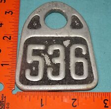 Two Sided  536 Vintage Hasco Aluminum Dairy Cattle Cow Tag Newport Ky