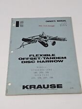 Original 1981 Krause Flexible Offsettandem Disc Harrow Owner Manual 1580