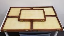 Lot Of 5 Wood Jewelry Collectible Belt Buckle Display Key Lock Cases 18x12x2