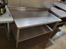 Used 60 X 30 Stainless Steel Work Table With 3 Backsplash And Undershelf