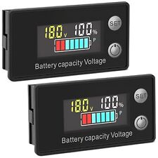 12pcs Battery Monitor Meter Capacity Tester 12v 24v 36v 48v 60v 72v With Alarm