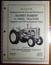 Massey Harris 55 Diesel Tractor Wpsb Fuel Inj Owner Operator Manual 694 271 M91