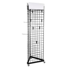 6 X 2 Triangle Wire Grid Panel Tower Stand Grid Wall Display Rack With Hooks
