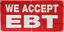 2x4 Ft We Accept Ebt Banner Sign Store Sale Retail - Polyester Fabric Rb