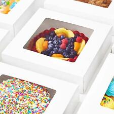 Bright White Disposable 10x10 Bakery Boxes With Window For Cake Pie Pastry