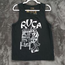 Rvca Medium Black Hot Dog Cart Graphic Tank Top Sleeveless T Shirt Surf Skate
