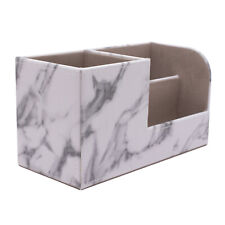 Marble Desk Organizer Pen Holder For Office Supplies Stationery Faux Leather