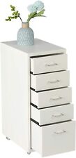 Koreyosh File Cabinet With Wheels Vertical Metal Storage 5 Drawer Chest Dresser