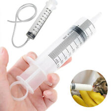 Large 100ml Plastic Syringe W 80cm Clear Tube Measuring Nutrient Tool Reusable