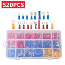 520 Pcs Insulated Electrical Wire Splice Terminal Spadecrimpring Connector Kit