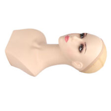 Female Mannequin Head Pvc Weather Resistant Stable Pink Make Up Female Bald Boo