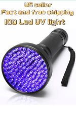 100 Led Uv Ultraviolet Blacklight Flashlight Lamp Torch Inspection Light Outdoor