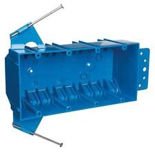 4-gang 55 Cu. In. Blue Pvc New Work Electrical Outlet Box And Switch