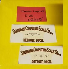 2 Standard Computing Co. Antique Scale Decals 2 S-26