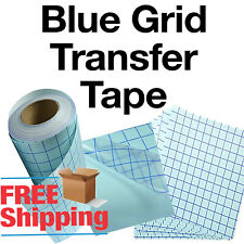 Blue Grid Clear Transfer Paper Tape Vinyl Crafts - 1 Roll 12x5 - Best Seller