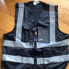 Mens Aykrm Black Reflective Construction Safety Vest Size M