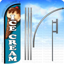Ice Cream - Windless Swooper Flag 15 Kit Feather Banner Sign Tall - Bq