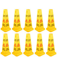 10pcs Wet Floor Sign 4 Sided Caution Safety Cones Yellow Stanchion