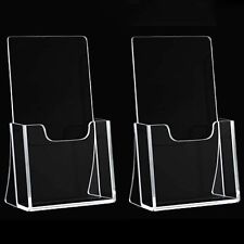 4 Inch Acrylic Brochure Holder Thicker Trifold Pages Dispay Stand For Counter...